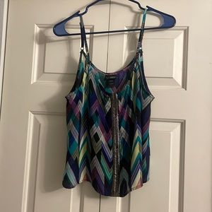 Women’s Daytrip Multicolor Beaded Sleeveless Cropped Blouse. Size L